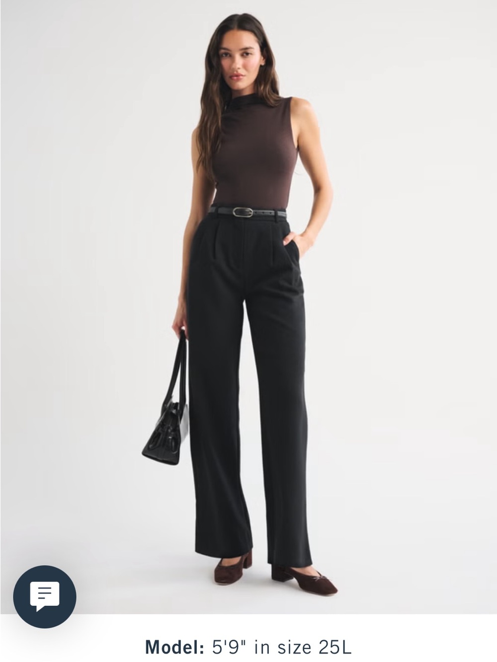 NWT Abercrombie & Fitch Black Sloane Tailored Wide Leg Pants
